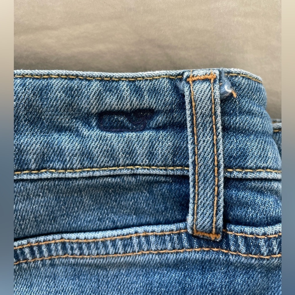 Vineyard Vines Jamie Seam Piping Denim Shorts Size 31 NWT Raw Hem High Rise - Picture 8 of 10